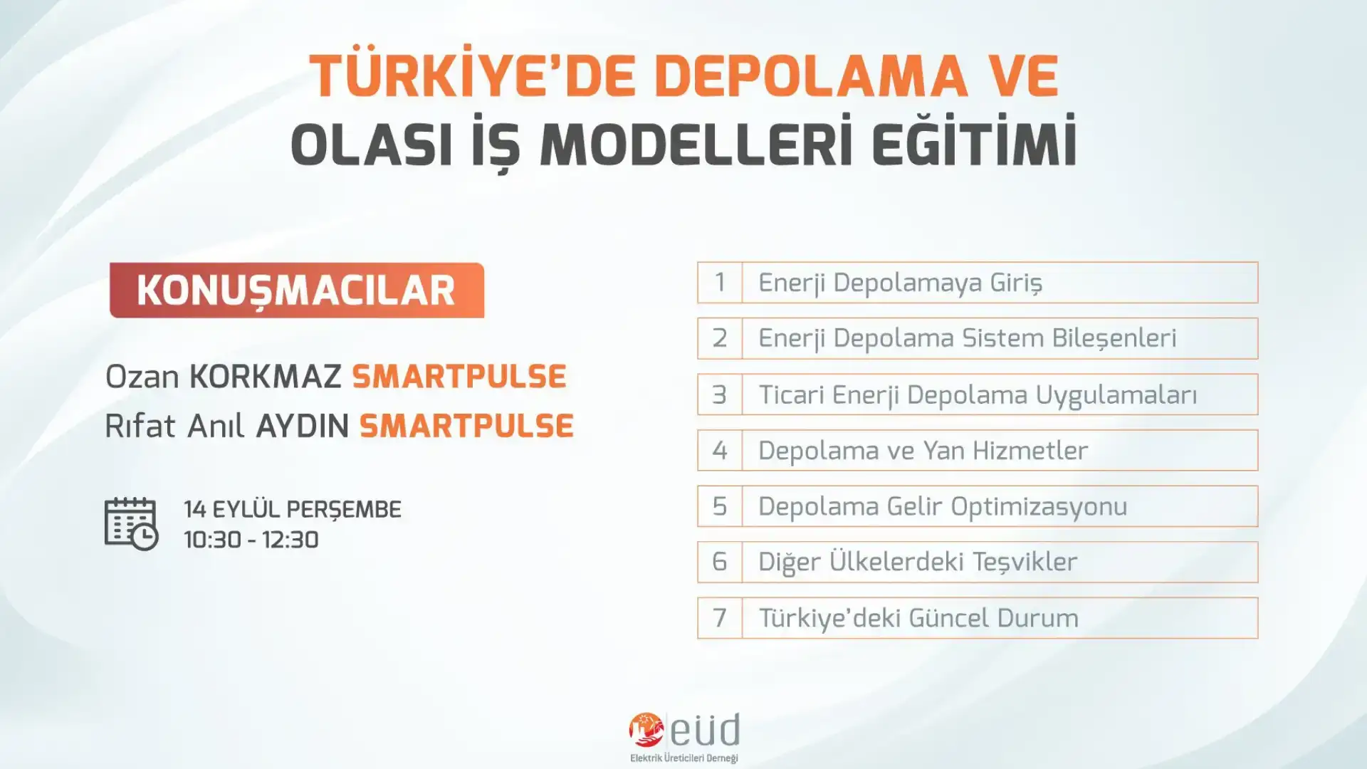 EÜD Storage and Possible Business Models Training in Turkey